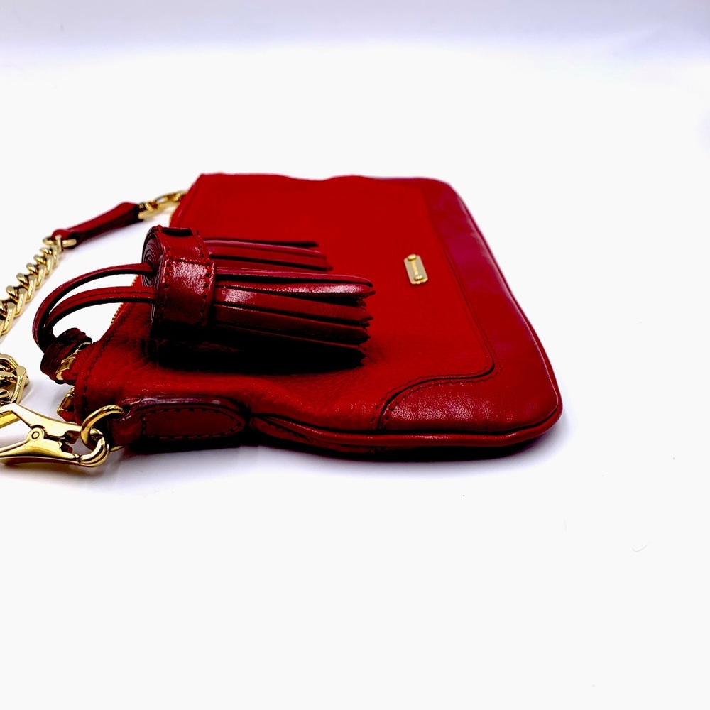 Auth Burberry Peyton Crossbody Clutch with Tassel in Rich Cranberry Red. $485 - Picture 4 of 13